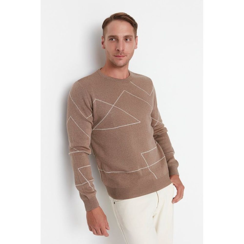 NWT Trendyol Men Slim fit Crew neck Woven Sweater